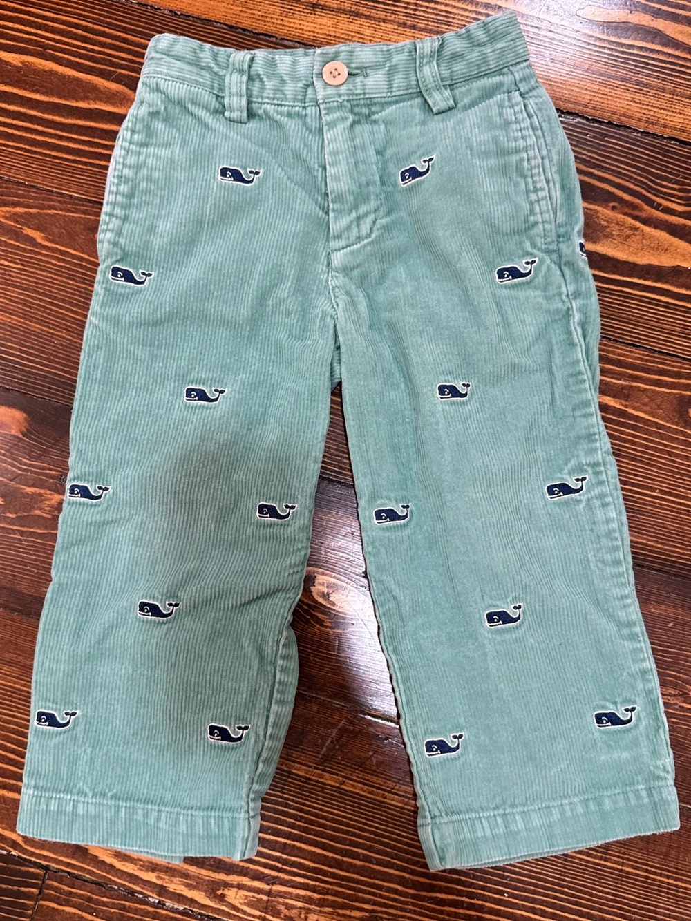 Vineyard Vines Seafoam Corduroy Pants with Navy Whale Embroidery